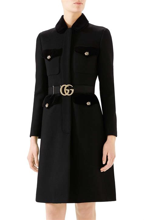 dark navy gucci button up|gucci coats for women.